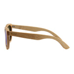 Blaker Full Bamboo Sunglasses Blue Mirror Polarized Lens UV400 Spring Hinge