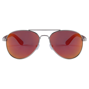 Helston Aviator Wooden Sunglasses Red Mirror Polarized Lens UV400 Philippines