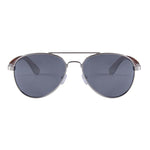 Helston Aviator Wooden Sunglasses Silver Mirror Polarized Lens for sale