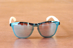 amaha ice blue lens bamboo sunglasses online