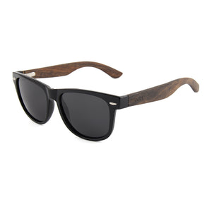 Brimfield Wayfarer Wooden Sunglasses with Smoked Polarized Lens