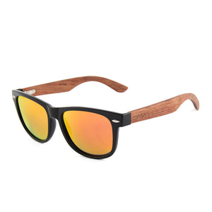 Brimfield Wayfarer Wooden Sunglasses Red Mirror Polarized Lens