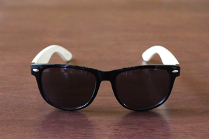 falman black smoked lens bamboo sunglasses