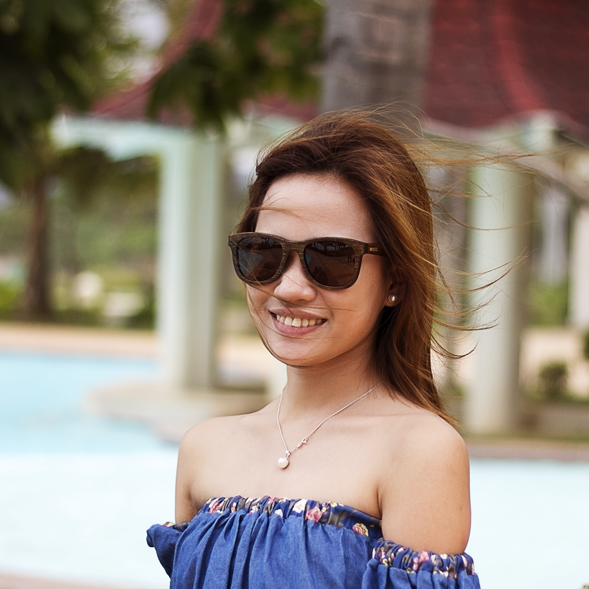 lifestyle womens blaker brown lens full bamboo sunglasses